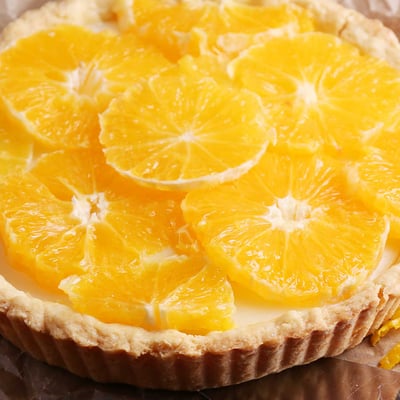 No-bake Kokos Cheesecake mit Orangen