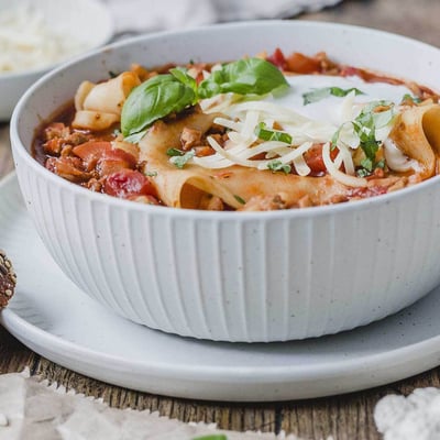 Plant based Lasagne-Suppe