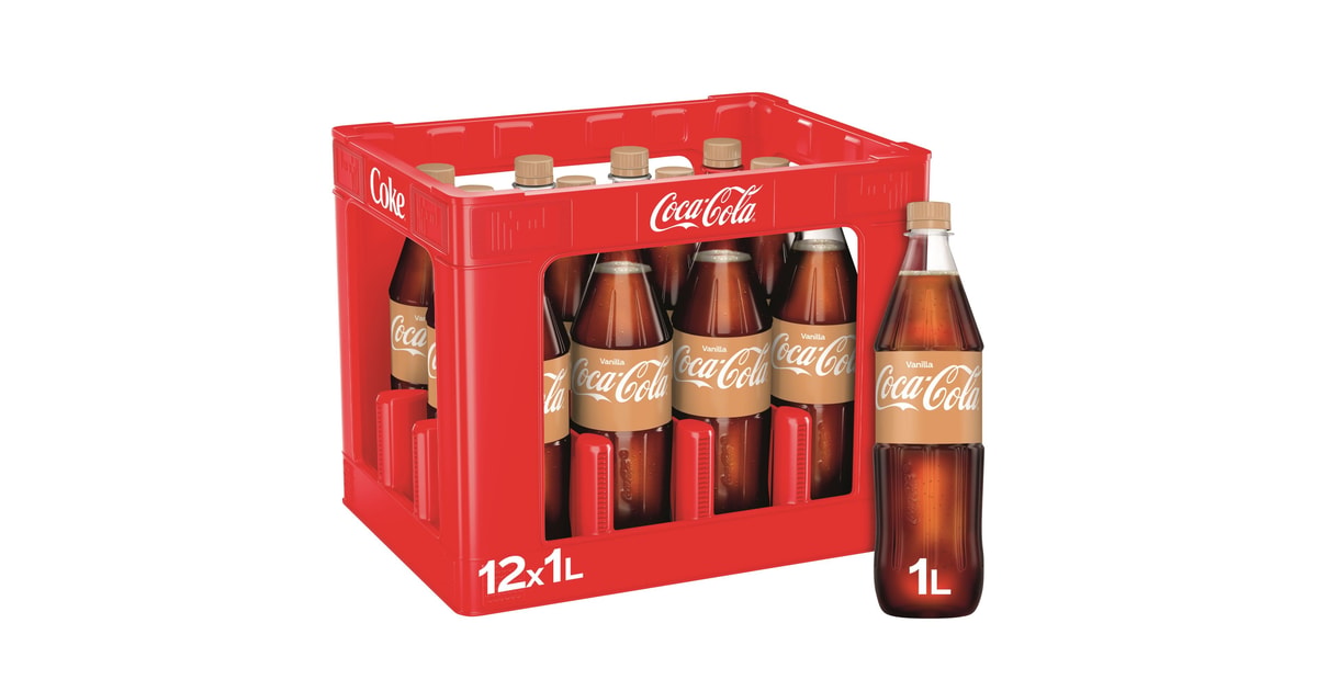 Coca-Cola 1リットル×12本用ケース 4個セット Coca-Cola Vanilla Box 12x1l (REFILLABLE)