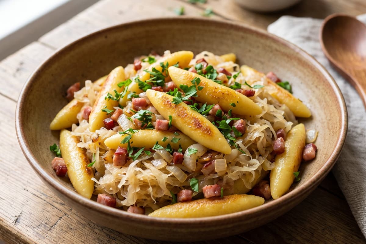 Schupfnudeln with Sauerkraut