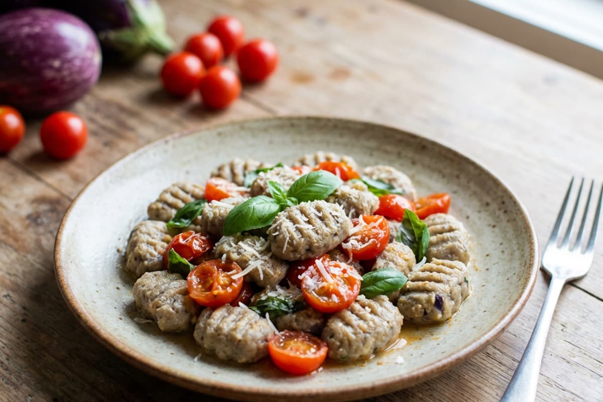 Selbstgemacht Auberginen-Gnocchi
