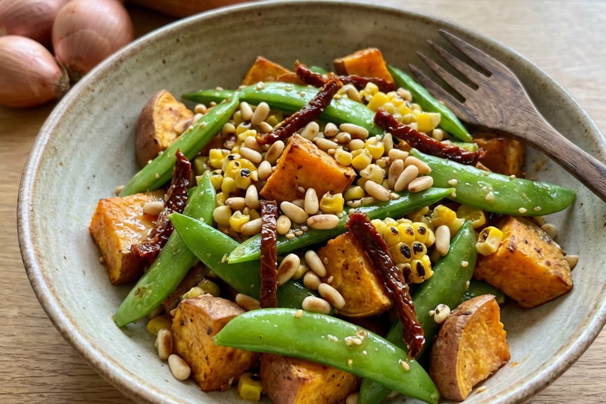 Baked Sweet Potato Salad with Sesame Vinaigrette