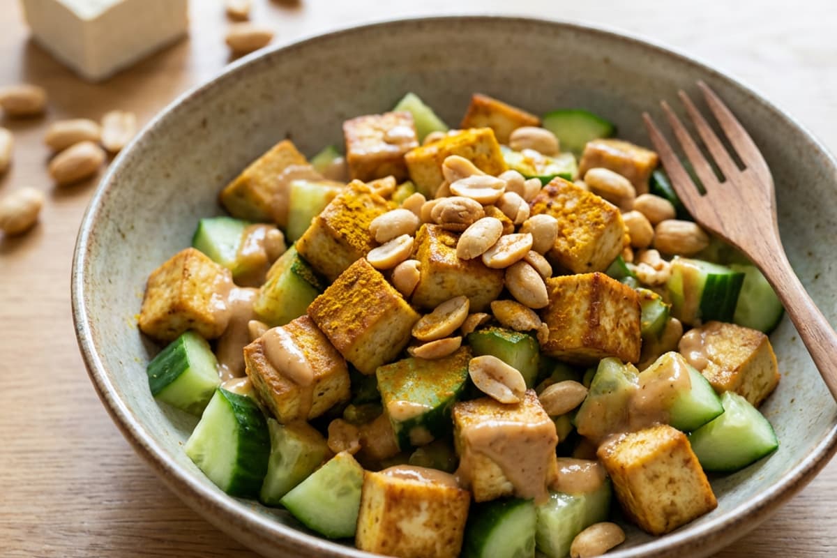 Quick Cucumber Tofu Salad