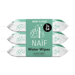 Naïf Care plastic-free water-based wet wipes for baby & child, pack of 3