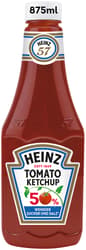 Heinz Tomato Ketchup 50% less sugar and salt Squeeze dosing bottle