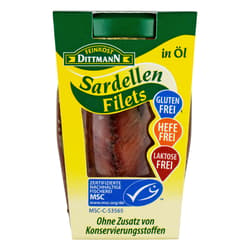 Feinkost Dittmann MSC Anchovy Fillets in Sunflower Oil 80g Jar