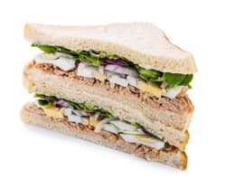 Pappudia Sandwich with Tuna, Egg, and Lamb's Lettuce