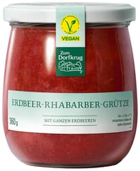 Zum Dorfkrug Erdbeer-Rhabarber-Grütze