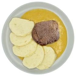 Pappudia Rinderlende in Sahnesauce mit Knödel