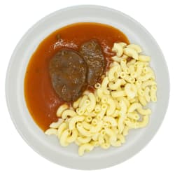 Tomatillo sauce with beef and pasta