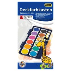 Idena watercolor paint set with 12 colors and 1 tube of opaque white