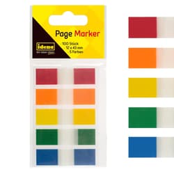 Idena Page Marker Strips 5 colors 12x43mm 100 pieces
