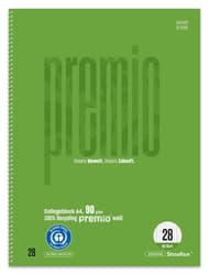 Staufen College Block premium ruled 28 squared 80 sheets 90g/m² DIN A4 100% recycled