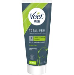 Veet Men Haarentfernungscreme Oberkörper & Beine, Tube & Spatel