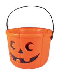 Decorative bucket pumpkin orange 14x18cm