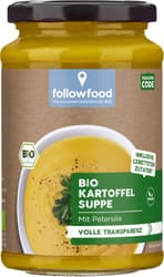 Organic potato soup with parsley vegan