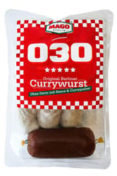 Mago Original Berliner Currywurst ohne Darm mit 120ml Currysoße