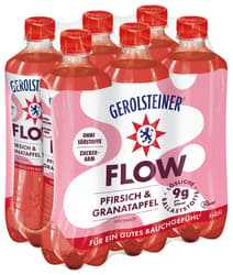 Gerolsteiner FLOW Peach & Pomegranate 0. 5 l PET Tray EW with fiber and calcium