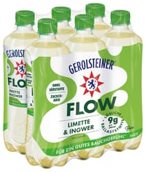 Gerolsteiner FLOW Lime & Ginger 0. 5 l PET Tray EW with fiber and calcium