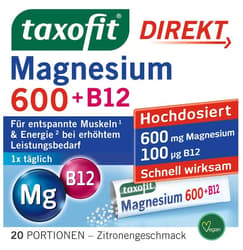 Taxofit Magnesium 600 + B12 Direkt Granulat 20 Stück