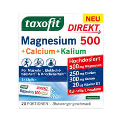 Taxofit Magnesium 500 + Calcium + Kalium Direkt Granulat 20 Stück