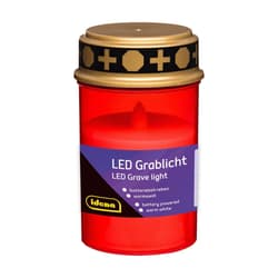 Idena LED Grabkerze rot 6,5x12cm