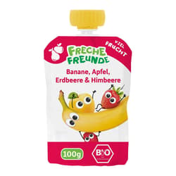 Freche Freunde Bio Quetschie „Banane, Apfel, Erdbeere & Himbeere“