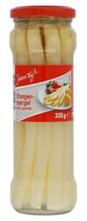 Everyday asparagus spears in a jar white