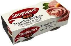 Saupiquet Thunfisch-Filets Naturale ohne Öl Doppelpack (2 x 80g)