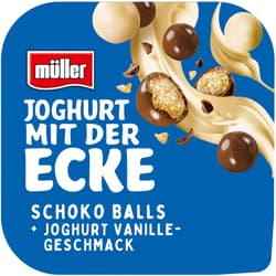 Müller Joghurt mit der Ecke Schoko-Balls