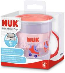 NUK Mini Magic Cup, 160ml, einzigartiger Trinkrand, abdichtende Silikonscheibe, ab 6 Monaten, 1 Stück, Rot
