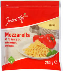 Every day Grated mozzarella