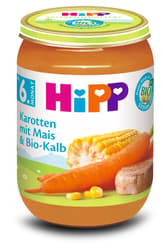 HiPP Karotten mit Mais und Bio-Kalb ab 6. Monat