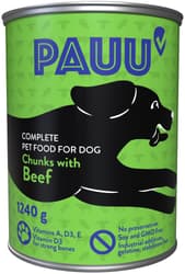 Pauu chunks with beef in sauce for dogs