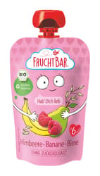 FruchtBar BIO-Fruchtpüree 'Hab' dich lieb' - Himbeere, Banane, Birne