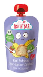 FruchtBar BIO-Fruchtpüree Kiwi, Erdbeere, Birne, Banane, Zwieback