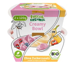 Freche Freunde Organic Creamy Bowl: Banana, Blueberry, Raspberry & Apple, Apricot, Banana