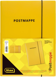 Idena Postmappe mit Gummizug PP gelb DIN A4