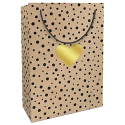 Bag 23x33x11 cm "Kraft Paper Polka Dots with Hearts"