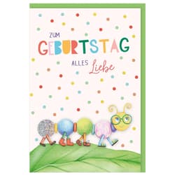 Grußkarte 11,5x17cm "Kindergeburtstag Raupe"