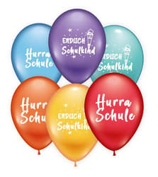 Luftballons Hurra Schule / Endlich Schulkind 6 Stück