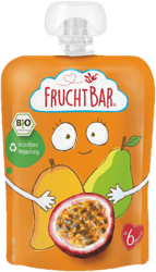 FruchtBar Bio-Fruchtpüree Mango, Birne, Maracuja