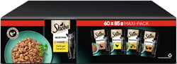 SHEBA Selection Multipack Pouch Portions Poultry Variety 4 Varieties Duck, Chicken, Poultry, Duck & Turkey in Sauce 60 x 85 g
