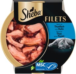 SHEBA Filets Schale Huhn & Thunfisch in Sauce MSC 60g