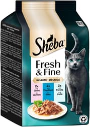 Sheba Fresh & Fine Multipack Portionsbeutel Lachs, Thunfisch & Forelle in Sauce MSC 6x50g