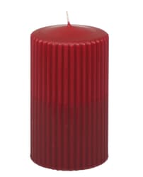 Ribbed pillar candle "Mina", approx. 120/67 mm, antique red