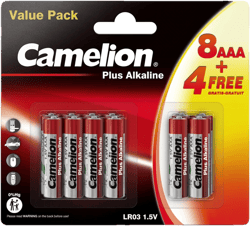 Camelion Batterien Plus Alkaline LR03 / AAA / 1,5V (8+4 FREE)