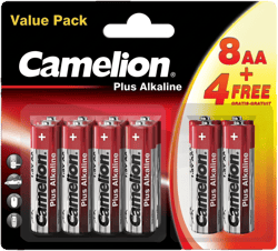 Camelion Batterien Plus Alkaline LR6 / AA / 1,5V / BP12 (8+4 FREE)