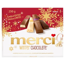 Merci Finest Selection Winter Chocolate, four filled and unfilled winter chocolate specialties, 1 x 250g