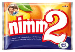 nimm2 Bonbon, gefüllte Bonbons mit Fruchtsaft und Vitaminen in den Geschmacksrichtungen Orange und Zitrone, Großpackung, 1 x 1000g